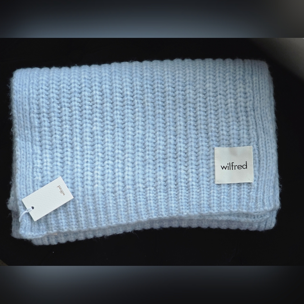 Aritzia Wilfred merino wool rib scarf - Blue *Brand New*